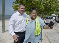 Minister Hew Tours NiCE work sites, Talks to Crews