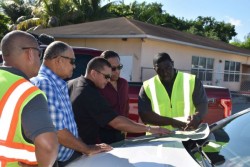 Premier, Minister of Infrastructure tour road  works in Red Bay, Prospect