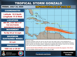 Weather Notification 6 a.m. Update - Tropical Storm Gonzalo