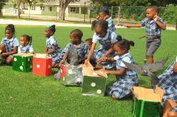 East End Primary Students Release White-crowned Pigeons