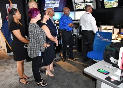 Minister Bush Tours Department of Public Safety Communications