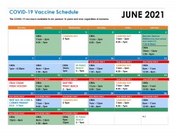 COVID-19 Vaccination Schedule June 2021