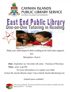 One-to-One Reading and Tutoring at East End Library