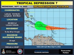 Tropical Depression Seven 10am Update 14/SEPT/22