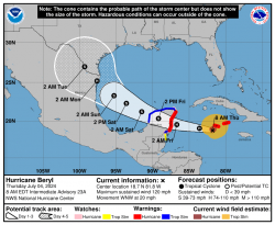 Hurricane Beryl Intermediate Advisory Number 23A